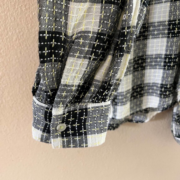 Anthropologie Black and White Plaid Blouse - Picture 7 of 11